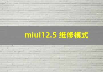 miui12.5 维修模式